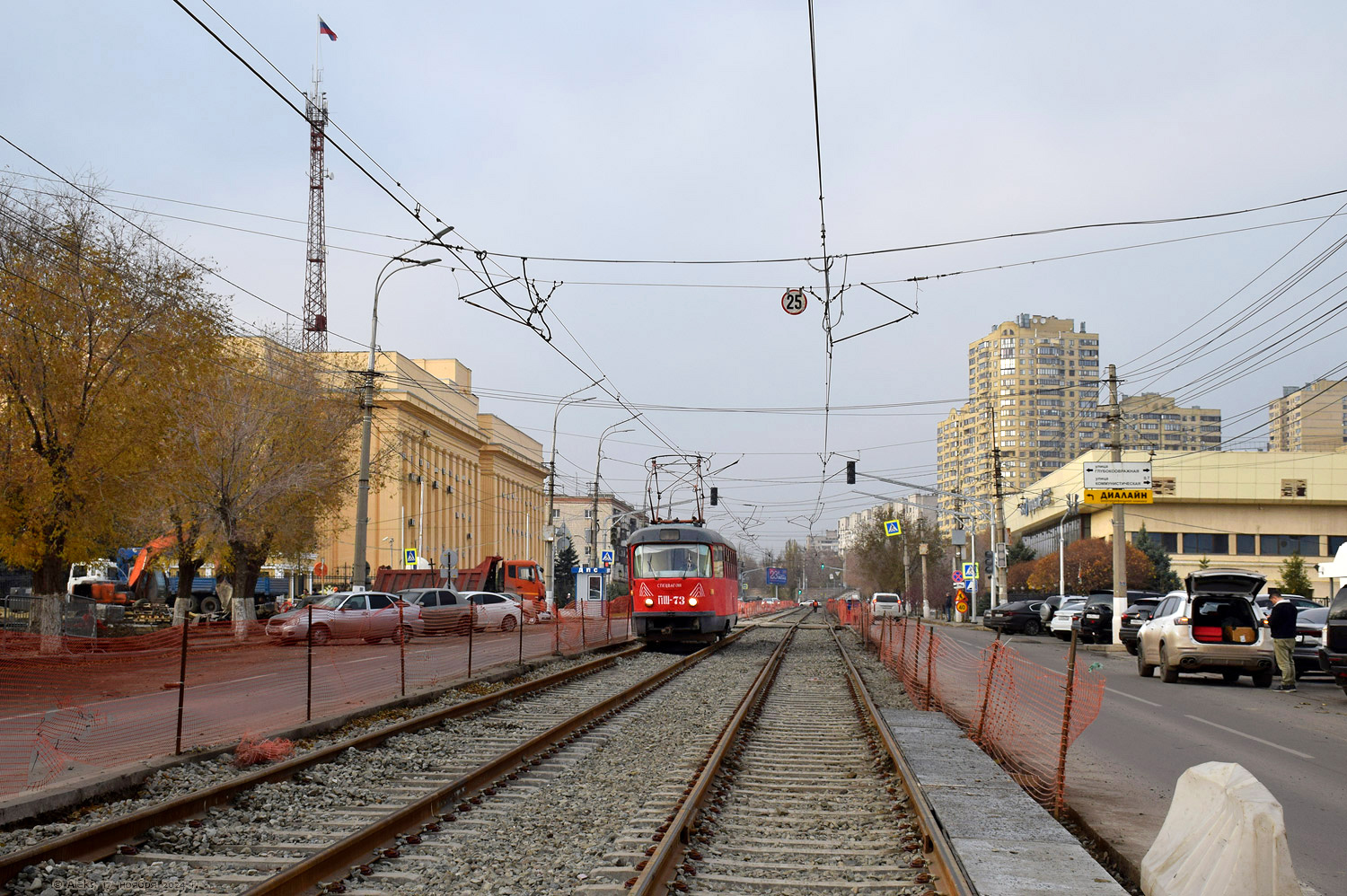 Волгоград, Tatra T3SU (двухдверная) № 73; Волгоград — Ремонты и реконструкции; Волгоград — Трамвайные линии: [2] Второе депо — Центральный и Ворошиловский районы