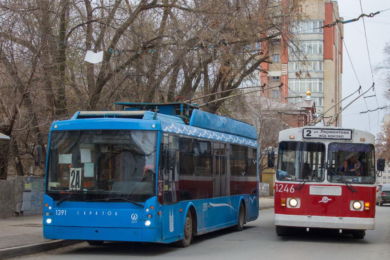 Саратов, Тролза-5265.00 «Мегаполис» № 1391; Саратов, ЗиУ-682Г-016  [Г0М] № 1246