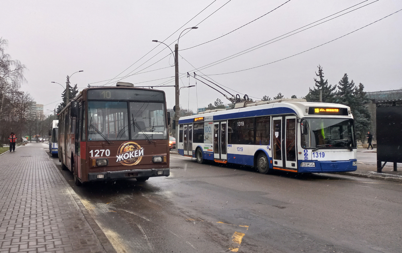 Кишинёв, Škoda 14TrDT/6M № 1270; Кишинёв, RTEC 62321M1 № 1319