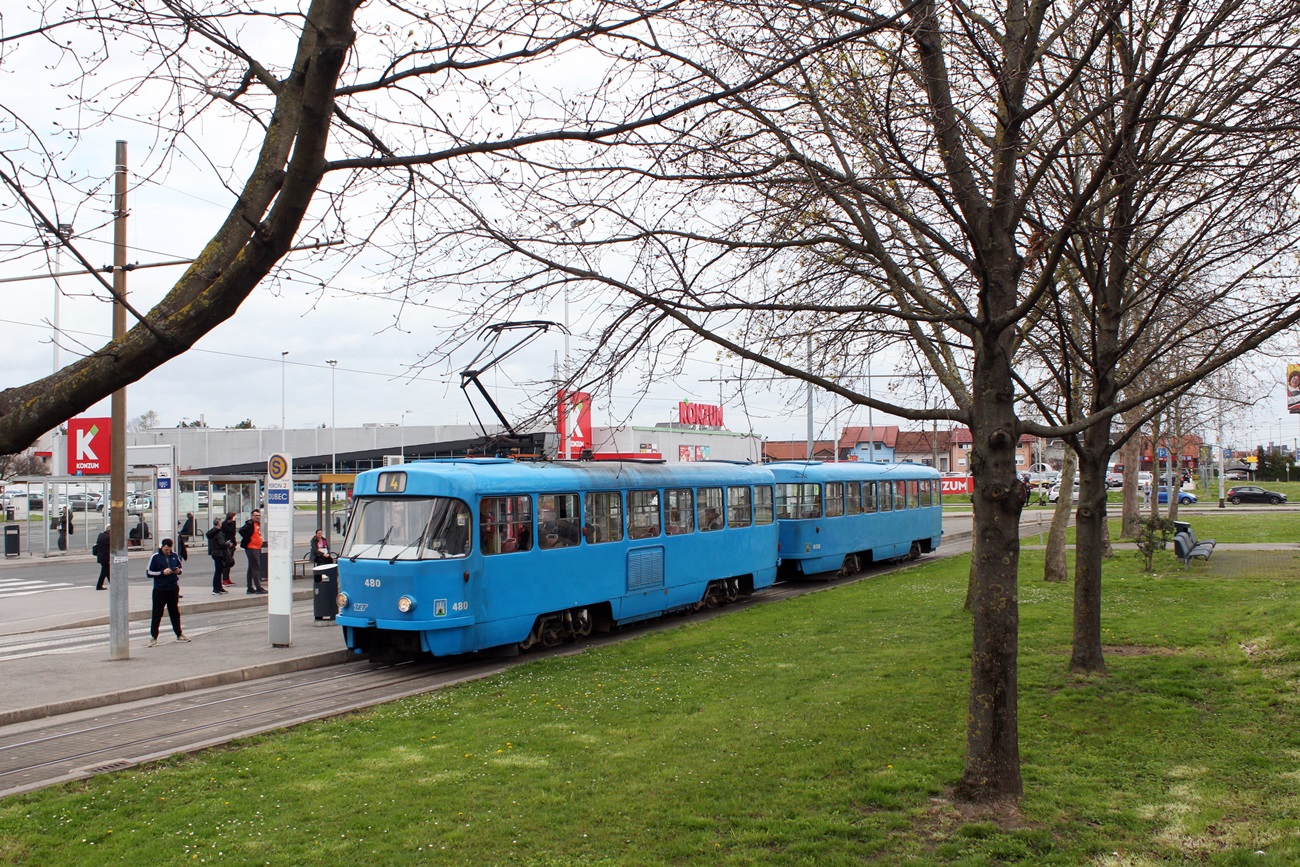 Загреб, Tatra T4YU № 480