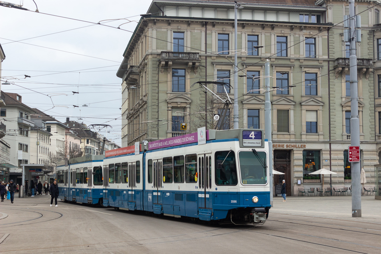 Цюрих, SWP/SIG/BBC Be 4/6 "Tram 2000" № 2086