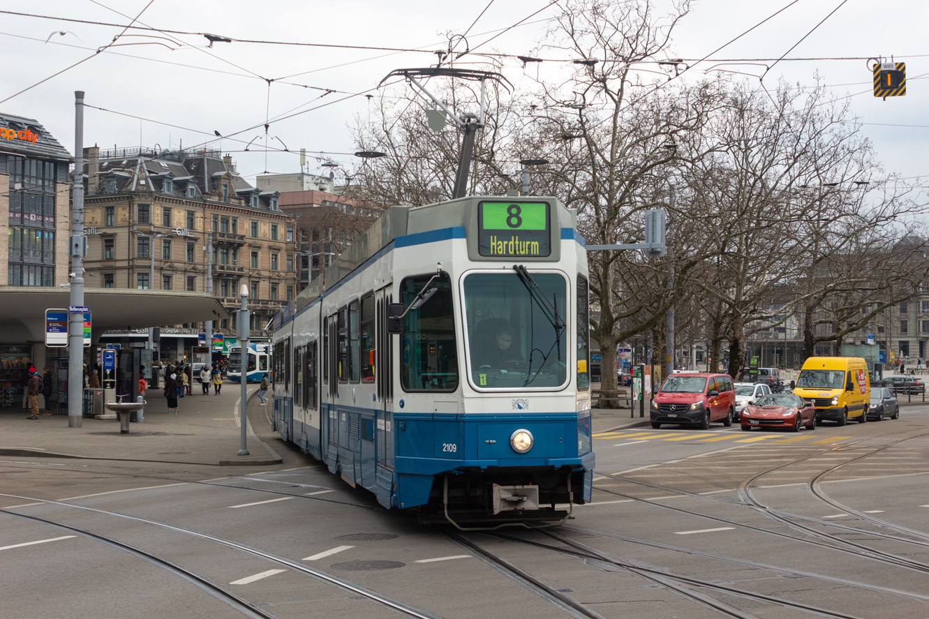 Цюрих, SWP/SIG/ABB Be 4/8 "Tram 2000 Sänfte" № 2109