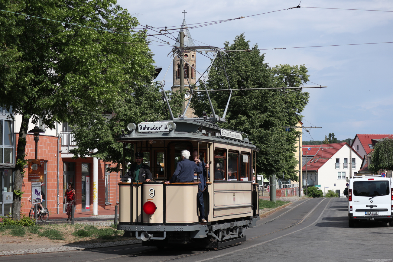 Потсдам, Двухосный моторный Lindner № 9; Вольтерсдорф — Юбилей: 111 лет Вольтерсдорфскому трамваю (19./20.05.2024)