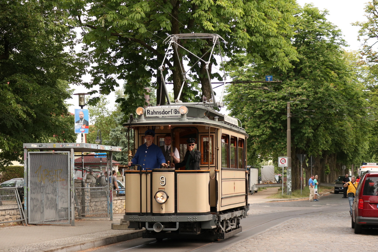 Poczdam, Lindner 2-axle motor car Nr 9; Woltersdorf — Anniversary: 111 years of Woltersdorf tramway (19./20.05.2024)