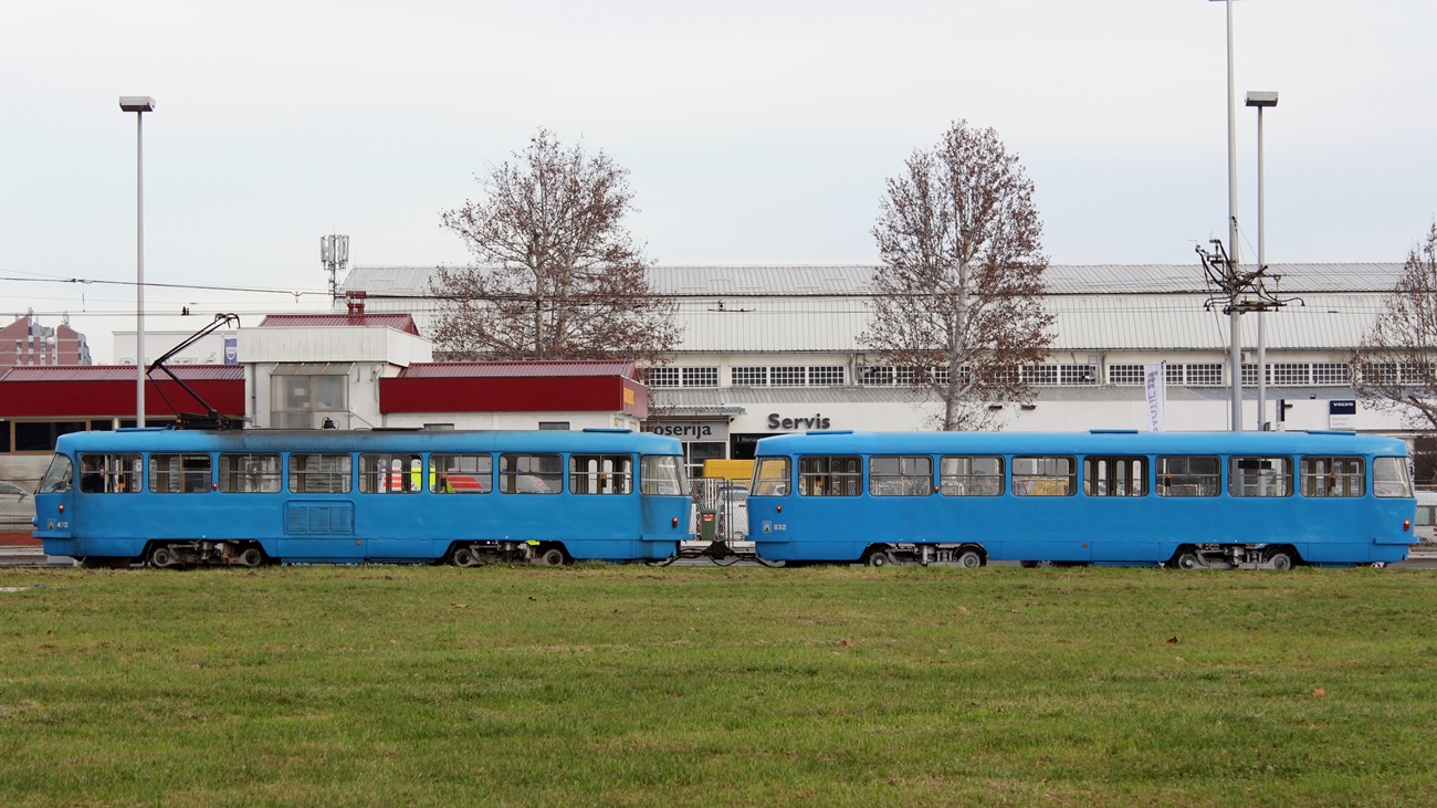 Загреб, Tatra T4YU № 472; Загреб, Tatra B4YU № 832