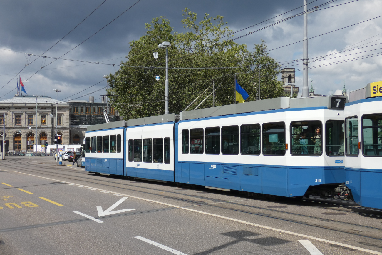 Цюрих, SWP/SIG/ABB Be 4/8 "Tram 2000 Sänfte" № 2117