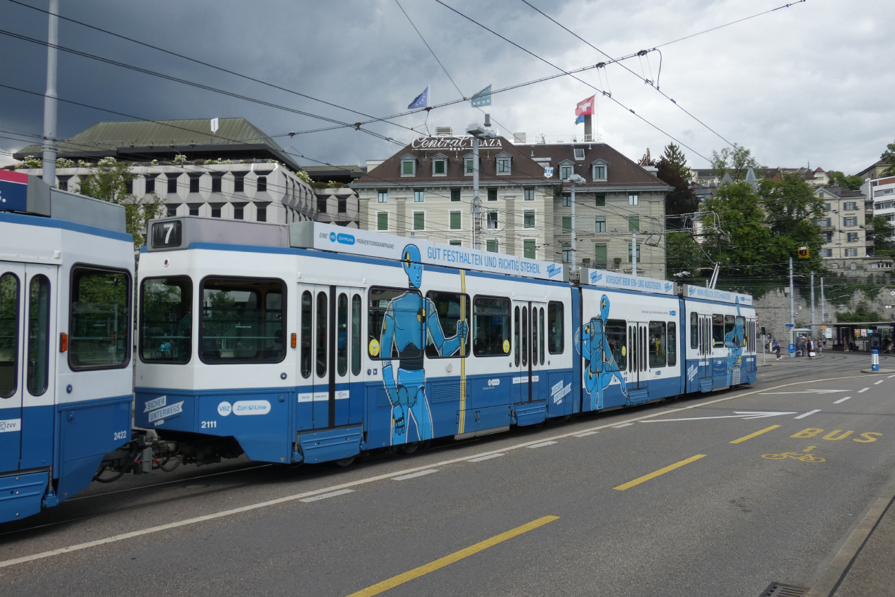 Цюрих, SWP/SIG/ABB Be 4/8 "Tram 2000 Sänfte" № 2111
