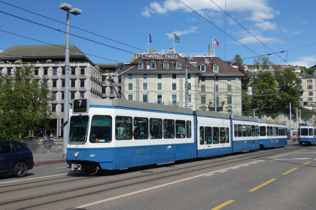 Цюрих, SWP/SIG/ABB Be 4/8 "Tram 2000 Sänfte" № 2117