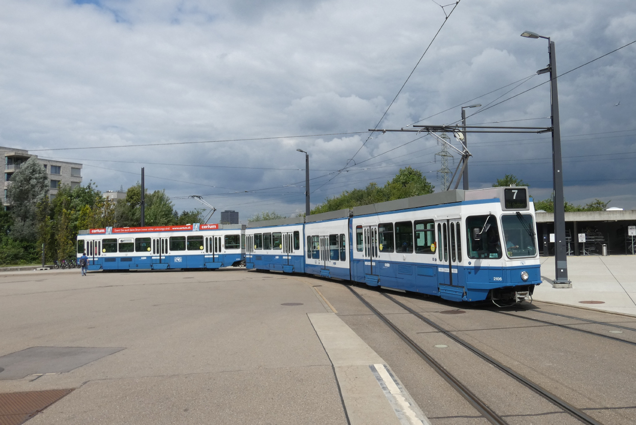 Цюрих, SWP/SIG/ABB Be 4/8 "Tram 2000 Sänfte" № 2106