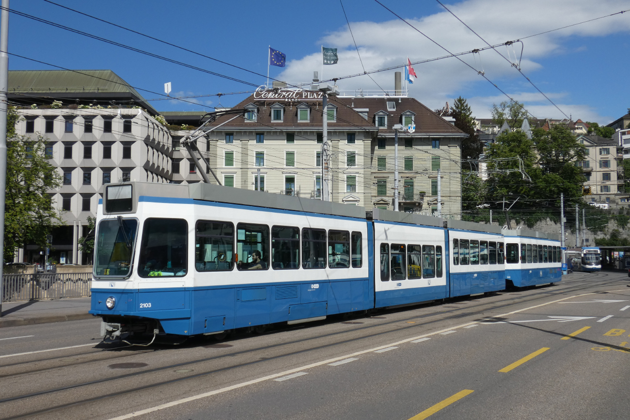 Цюрих, SWP/SIG/ABB Be 4/8 "Tram 2000 Sänfte" № 2103