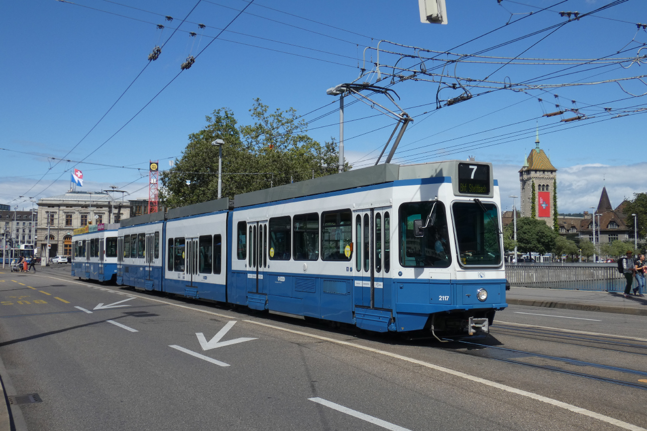 Zurich, SWP/SIG/ABB Be 4/8 "Tram 2000 Sänfte" № 2117