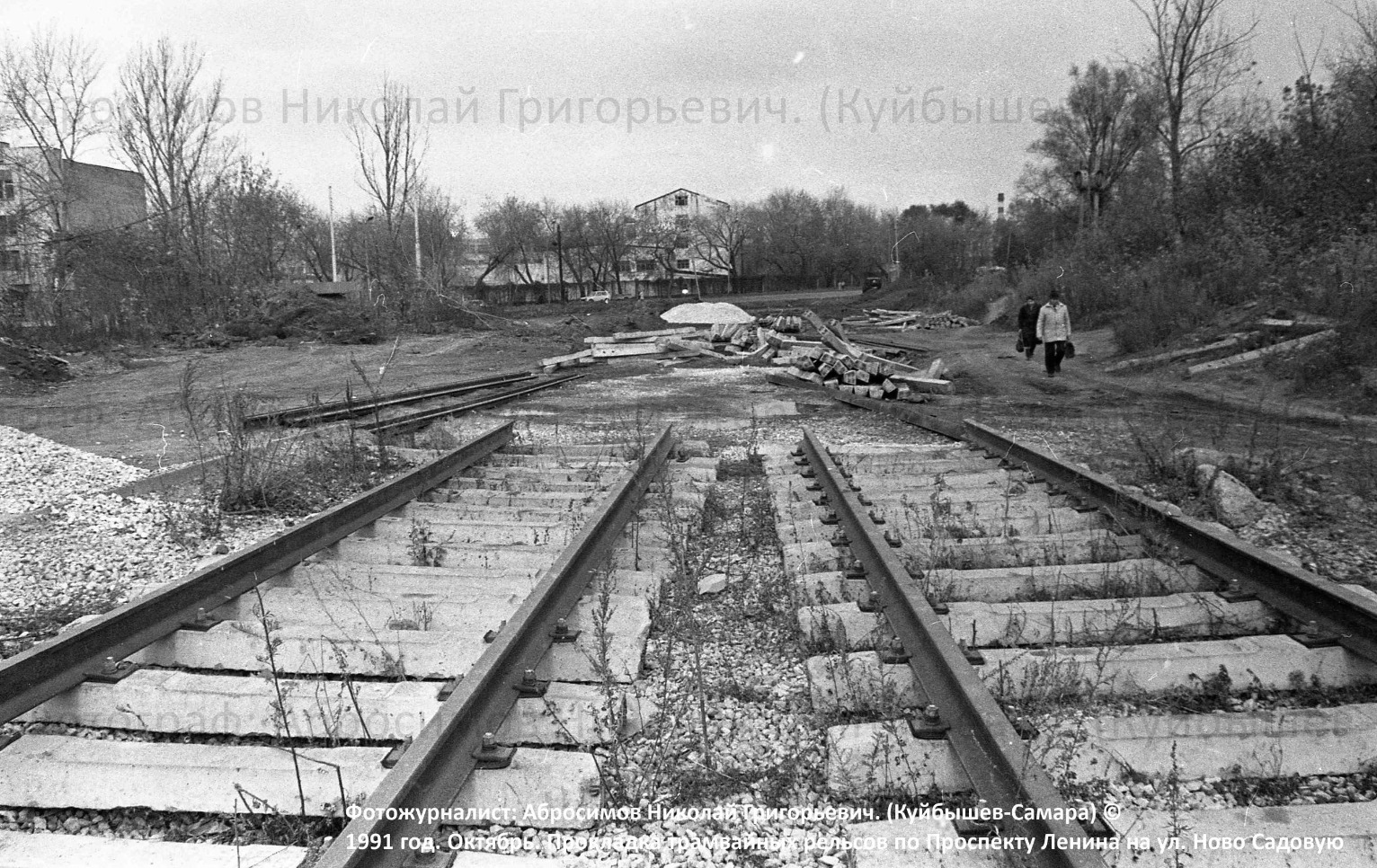 Самара — Исторические фотографии — Трамвай и Троллейбус (1942-1991); Самара — Строительство и ремонты трамвайных линий; Самара — Трамвайные линии