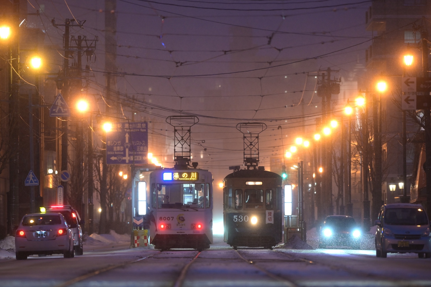 Хакодате, Hakodate series 8000 № 8007; Хакодате, Nippon Sharyō Hakodate series 500 № 530