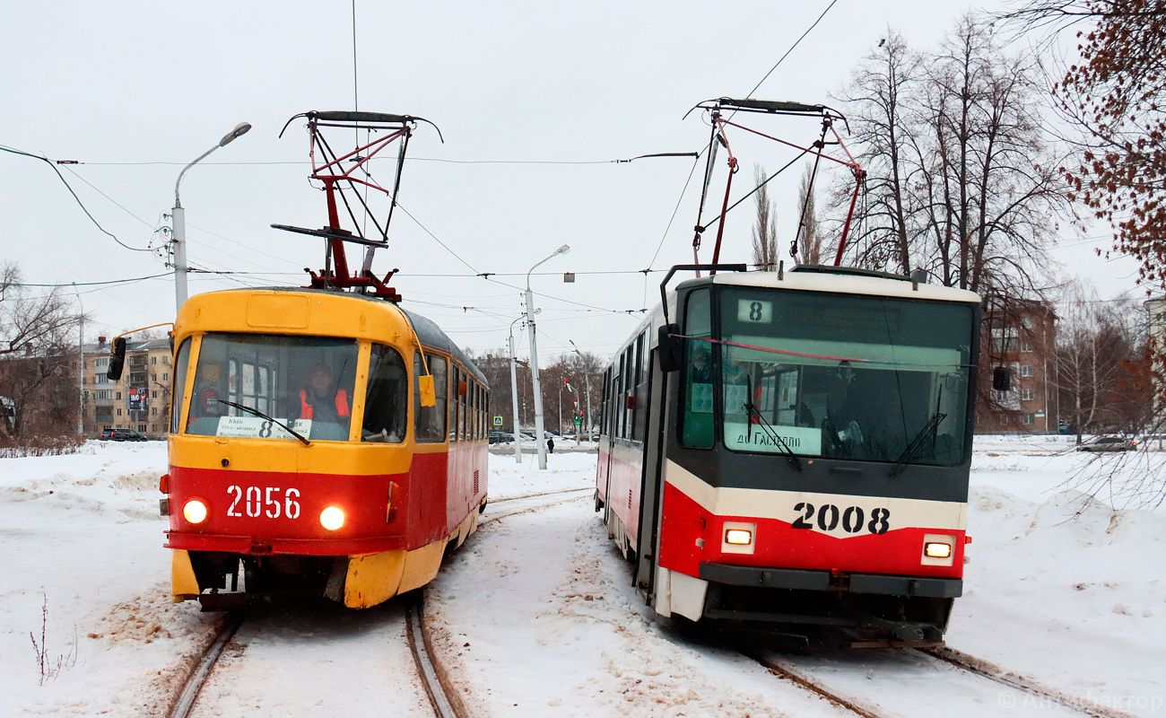 Уфа, Tatra T3R.P № 2056; Уфа, Tatra T6B5-MPR № 2008