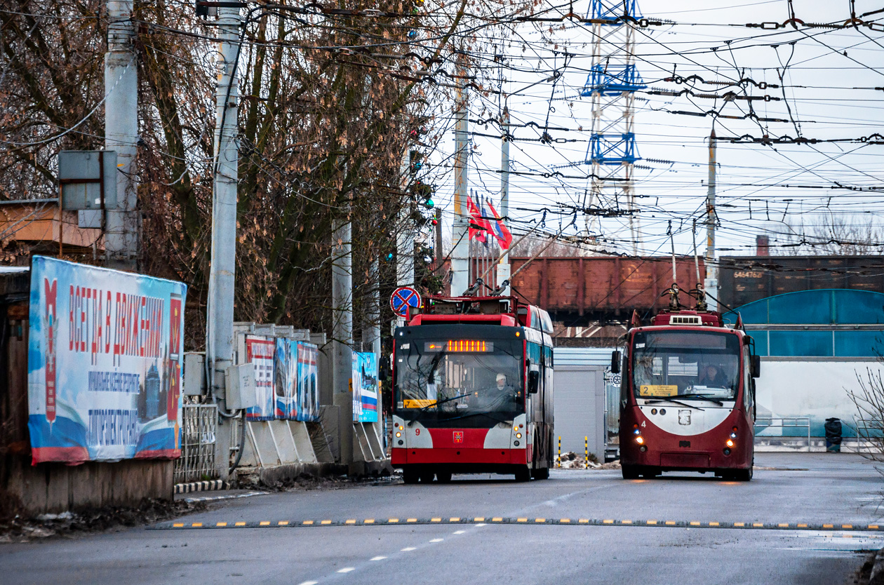 Тула, Тролза-5265.00 «Мегаполис» № 9; Тула, БКМ 420030 «Витовт» № 4