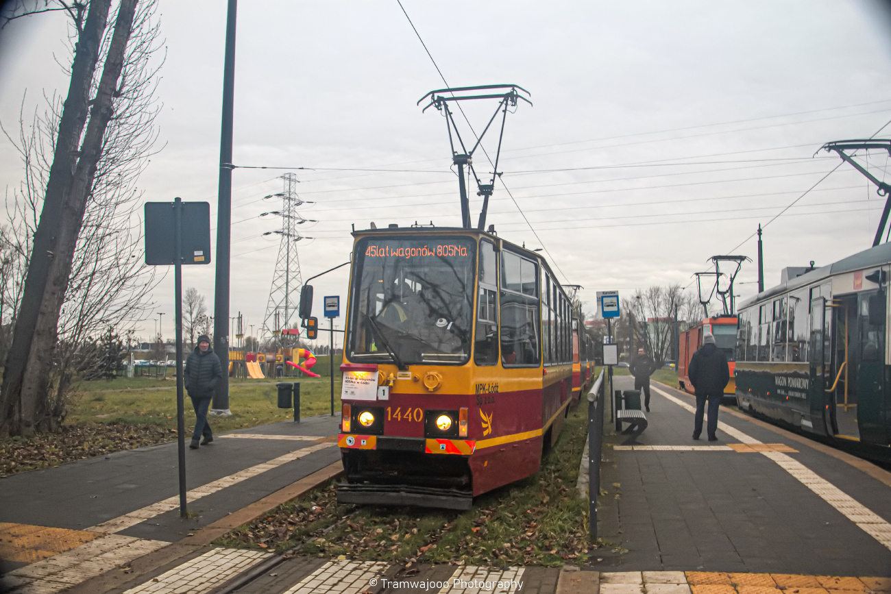 羅茲, Konstal 805Na # 1440; 羅茲, Konstal 805N-ML # 92443; 羅茲 — 45th anniversary of 805Na trams in Łódź — 24.11.2024