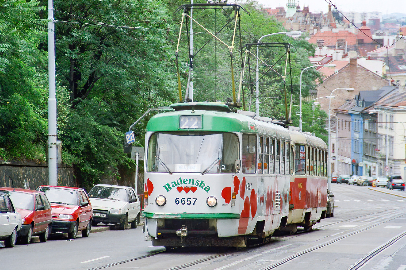 Прага, Tatra T3 № 6657; Прага — Старые фотографии