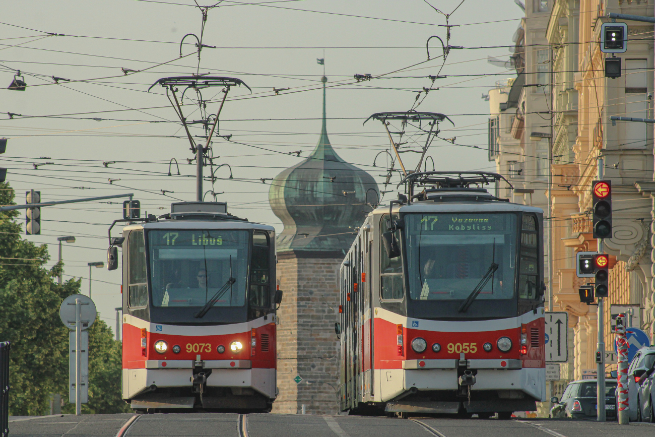 Praha, Tatra KT8D5R.N2P nr. 9073; Praha, Tatra KT8D5R.N2P nr. 9055