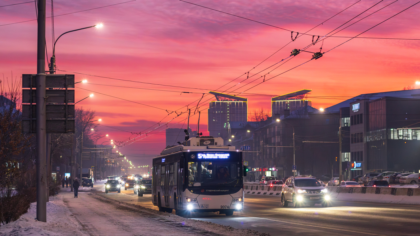 Krasnojarsk, VMZ-5298.01 “Avangard” č. 2074; Krasnojarsk — Competitive photos; Krasnojarsk — Evening photos