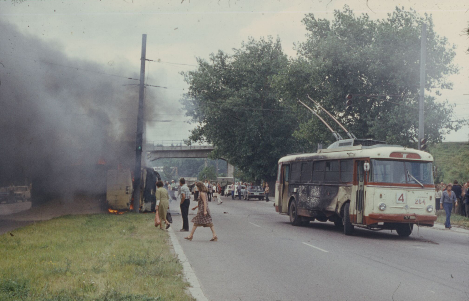 Вильнюс, Škoda 9Tr18 № 264; Вильнюс — Проишествия, ДТП, поломки; Вильнюс — Старые фотографии