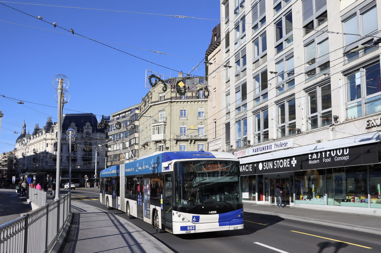 Лозанна, Hess SwissTrolley 4 (BGT-N2D) № 883