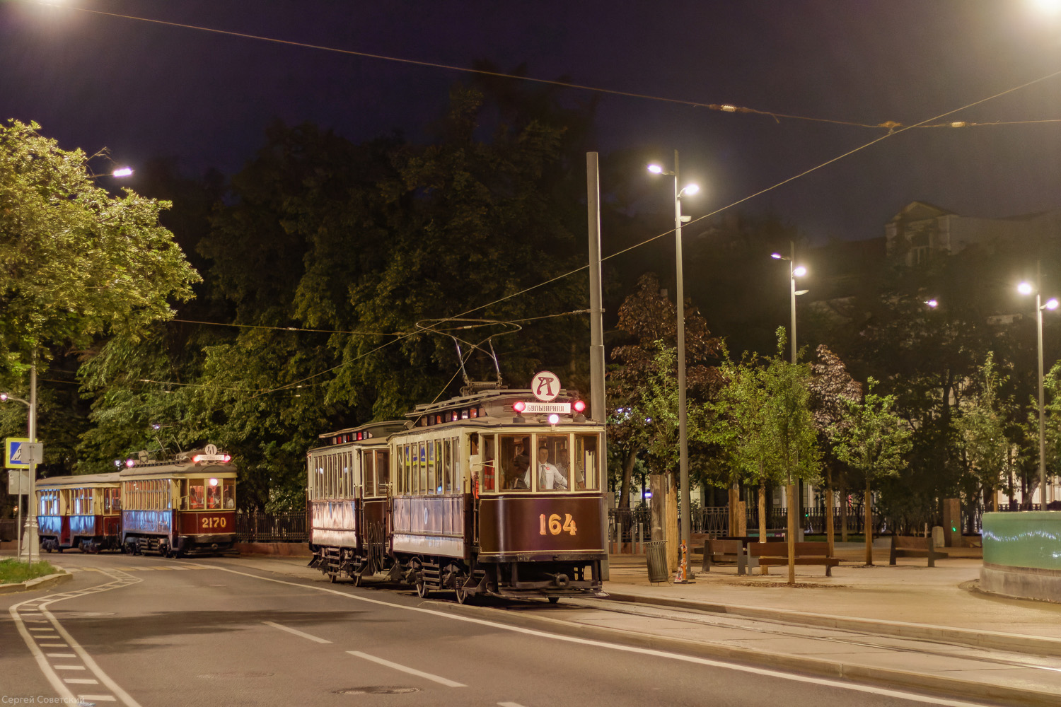 Москва, Ф (Мытищинский) № 164; Москва — День Московского транспорта — 2024 (ночные репетиции парада трамваев 06.07.2024 и 11.07.2024, парад и выставка трамваев 13.07.2024)