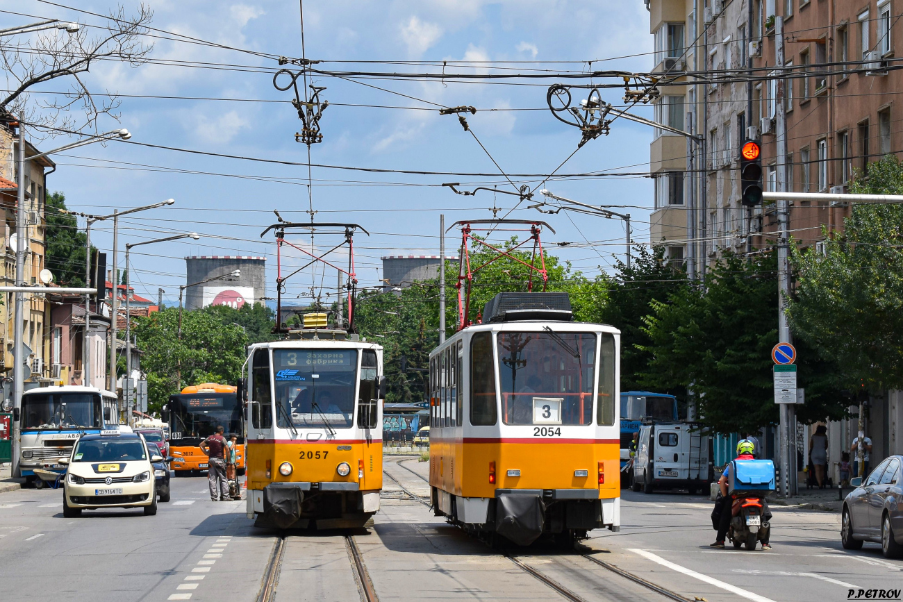 София, Tatra T6A2SF № 2057; София, Tatra T6A2SF № 2054