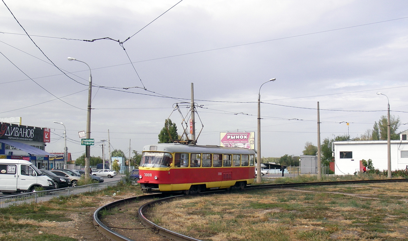 Волгоград, Tatra T3SU (двухдверная) № 3008