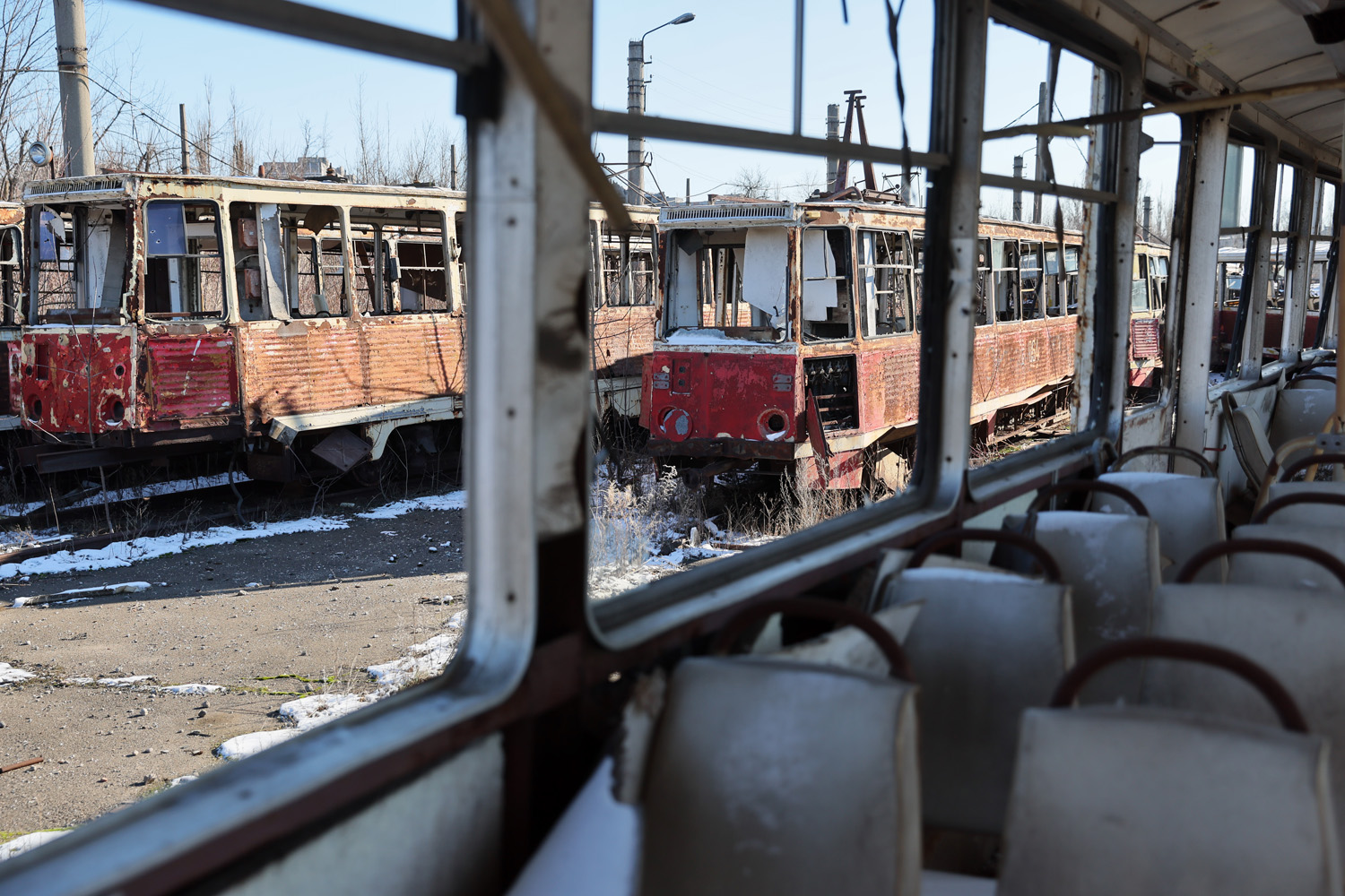 Авдіївка, 71-605А № 064; Авдіївка — Последствия боевых действий — 24.02.2022 — ...; Авдіївка — Трамвайний парк