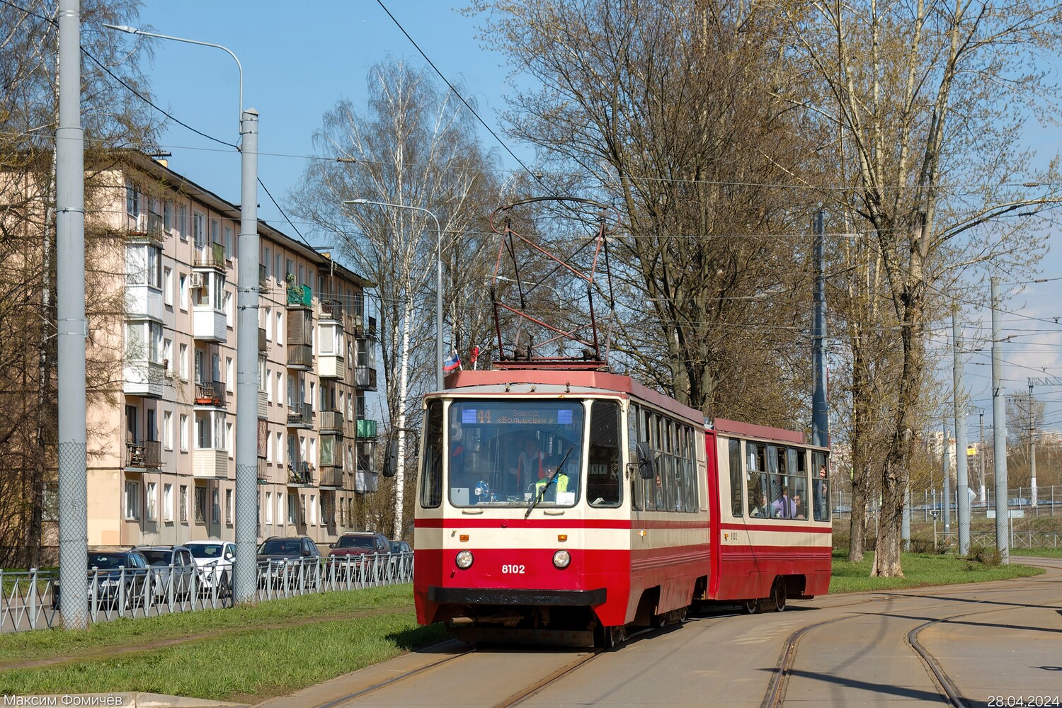 Санкт-Петербург, 71-147К (ЛВС-97К) № 8102; Санкт-Петербург — Заказная поездка на трамвае ЛВС-97К № 8102 — 28.04.2024