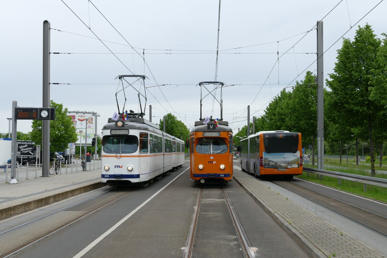 Рейн-Неккар, Duewag ET6 № 1015; Рейн-Неккар, Duewag GT8NF № 516