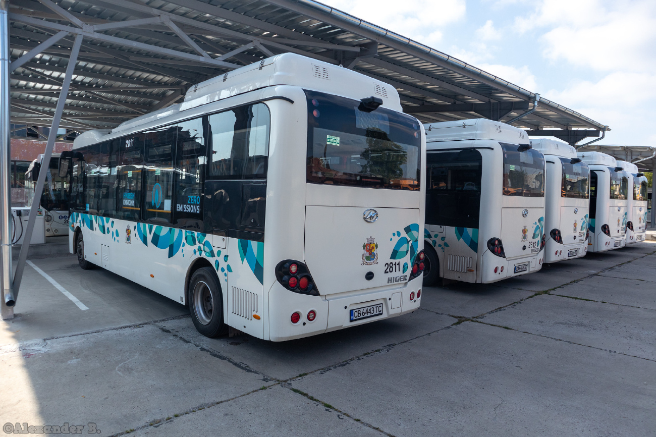 София, Higer KLQ6832GEV № 2811; София — Електробусен транспорт — Зарядни станции; София — Електробусно депо: АП «Малашевци»