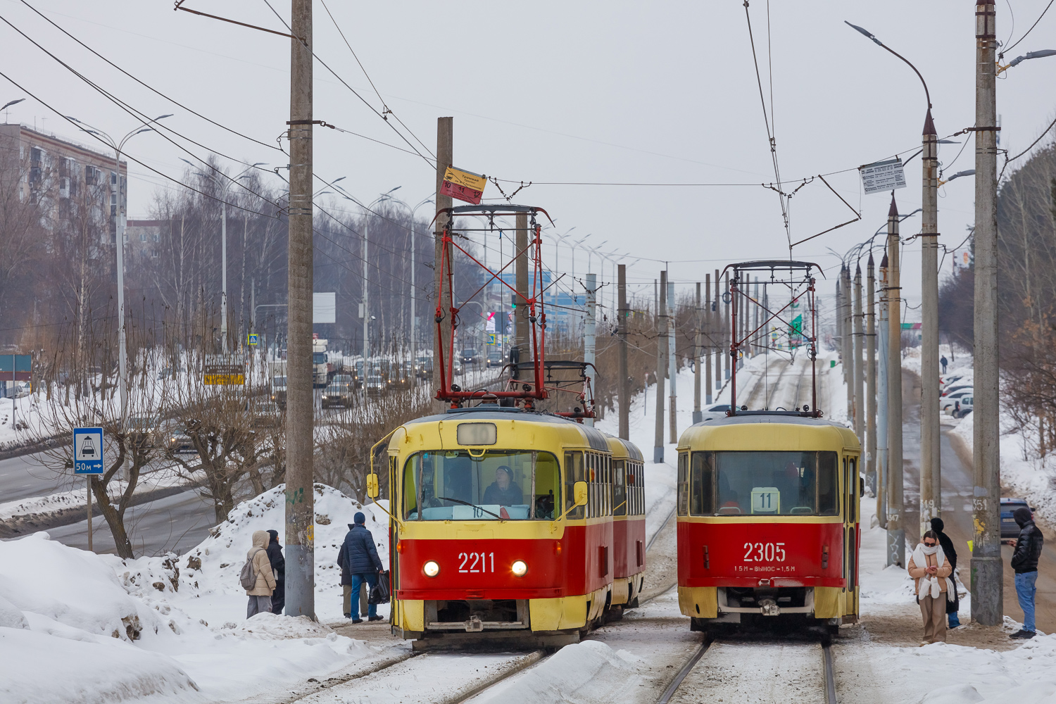 Ижевск, Tatra T3SU № 2211; Ижевск, Tatra T3K № 2305