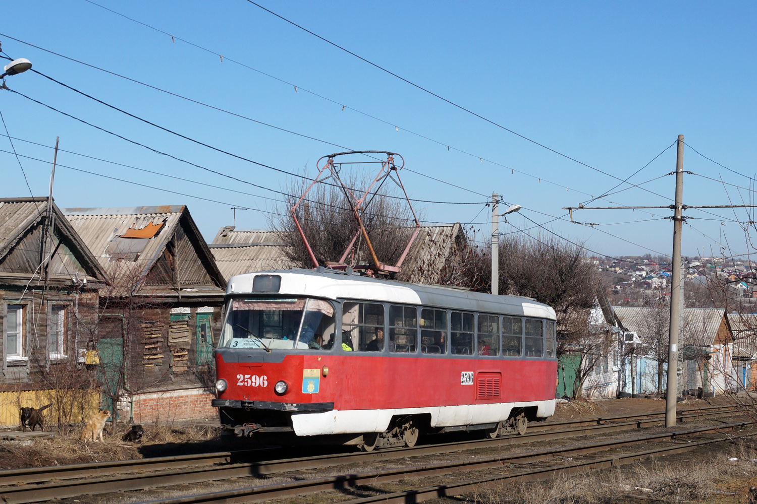 Волгоград, Tatra T3SU (двухдверная) № 2596