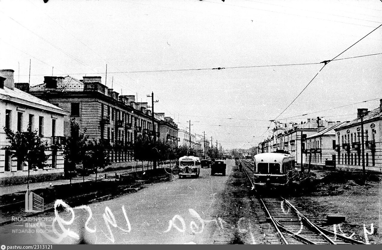 Omsk — Historical photos; Omsk — Tram lines – Right bank of the Om River