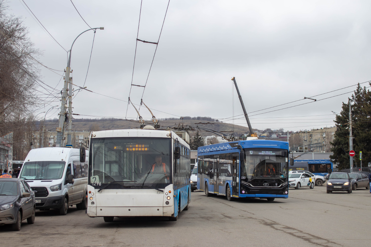 Саратов, Тролза-5265.00 «Мегаполис» № 1296; Саратов, ПКТС-6281.01 «Адмирал» № 2383