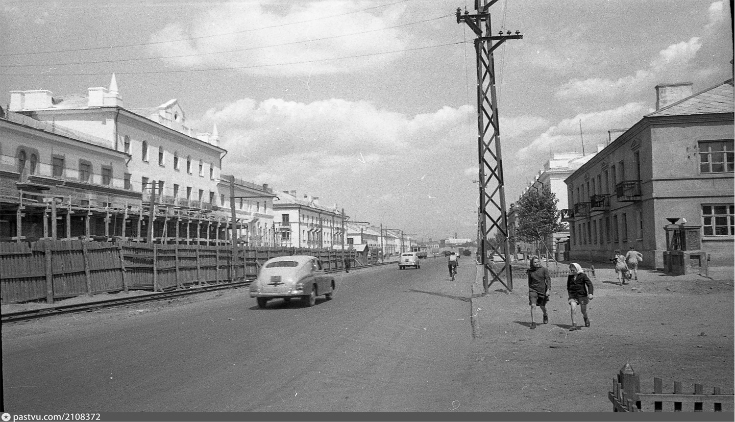 Omsk — Historical photos; Omsk — Tram lines – Left bank of the Om River