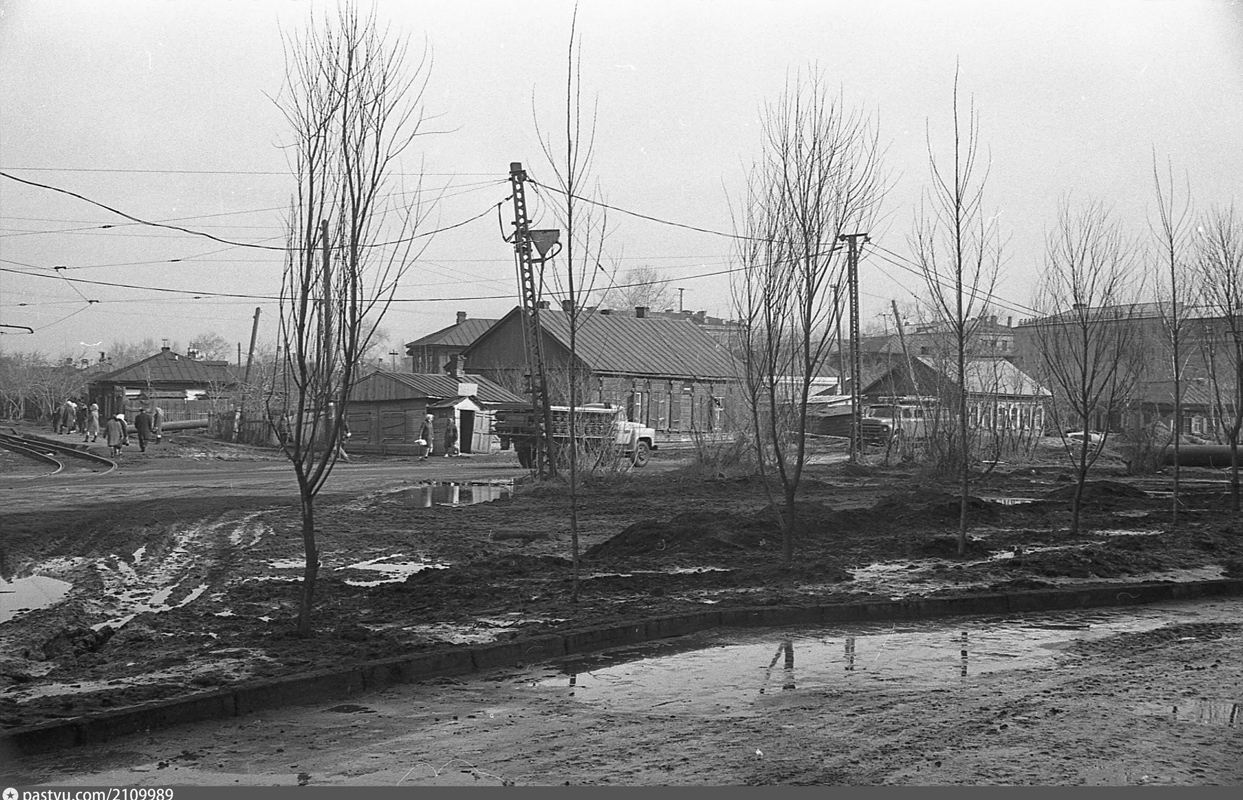Омськ — Закриті трамвайні лінії; Омськ — Історичні фотографії; Омськ — Трамвайні лінії — Лівий Берег Омі