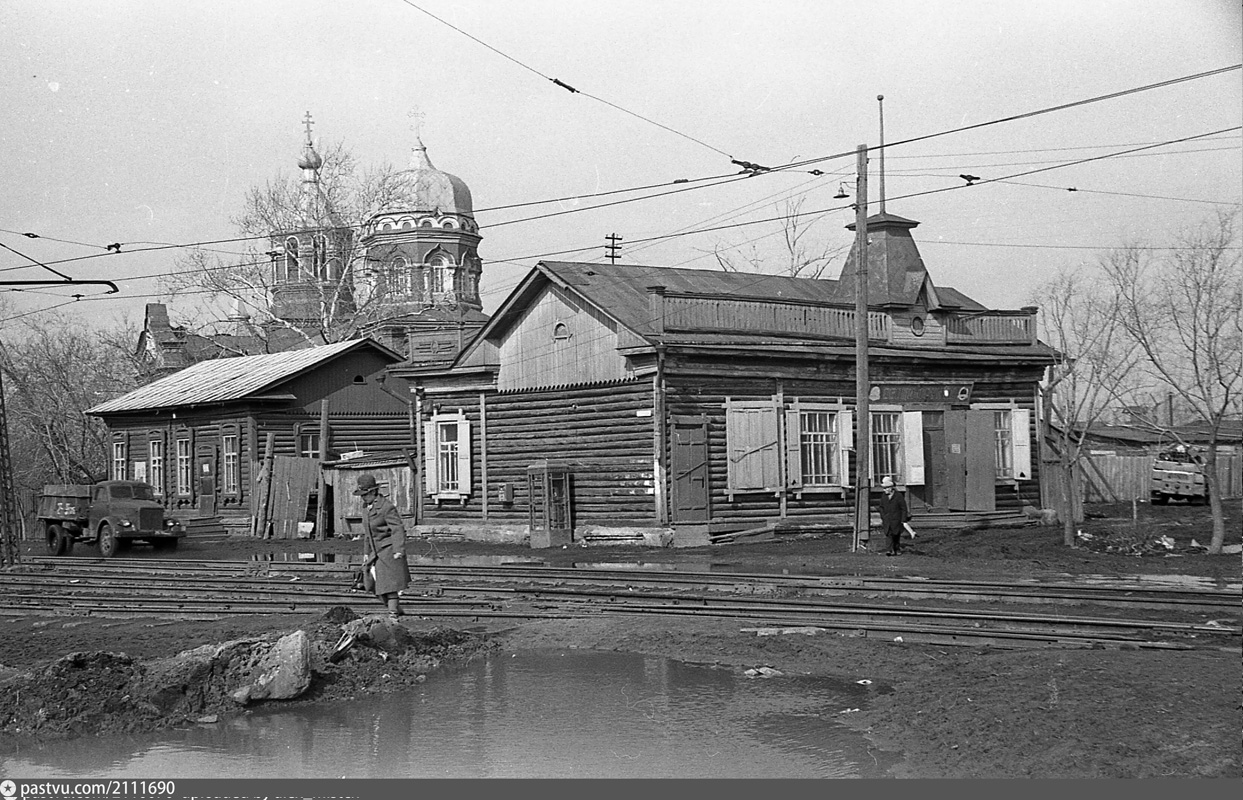 Омск — Закрытые трамвайные линии; Омск — Исторические фотографии; Омск — Трамвайные линии — Левый Берег Оми