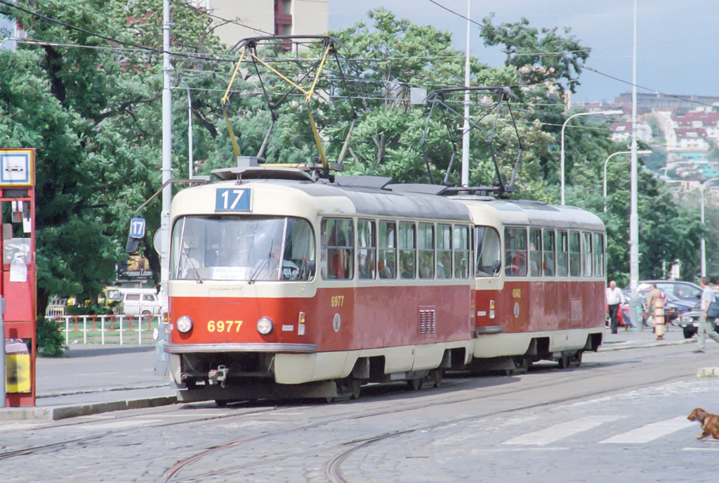 Прага, Tatra T3 № 6977; Прага — Старые фотографии Прага, Tatra T3 № 6977; Прага — Старые фотографии