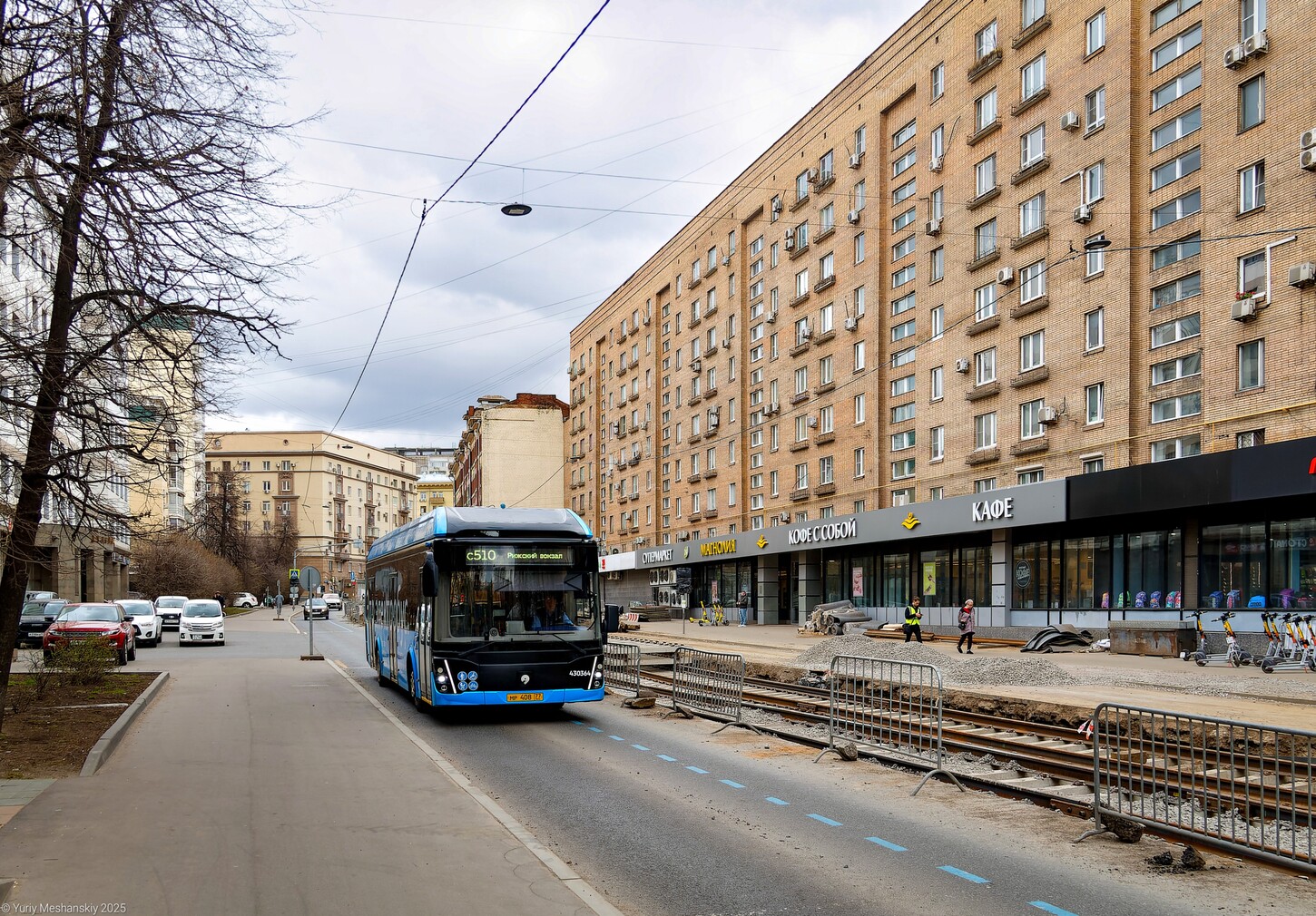 Москва, ЛиАЗ-6274 № 430364; Москва — Восстановление трамвайной линии по Трифоновской улице и улице Гиляровского до Рижской площади