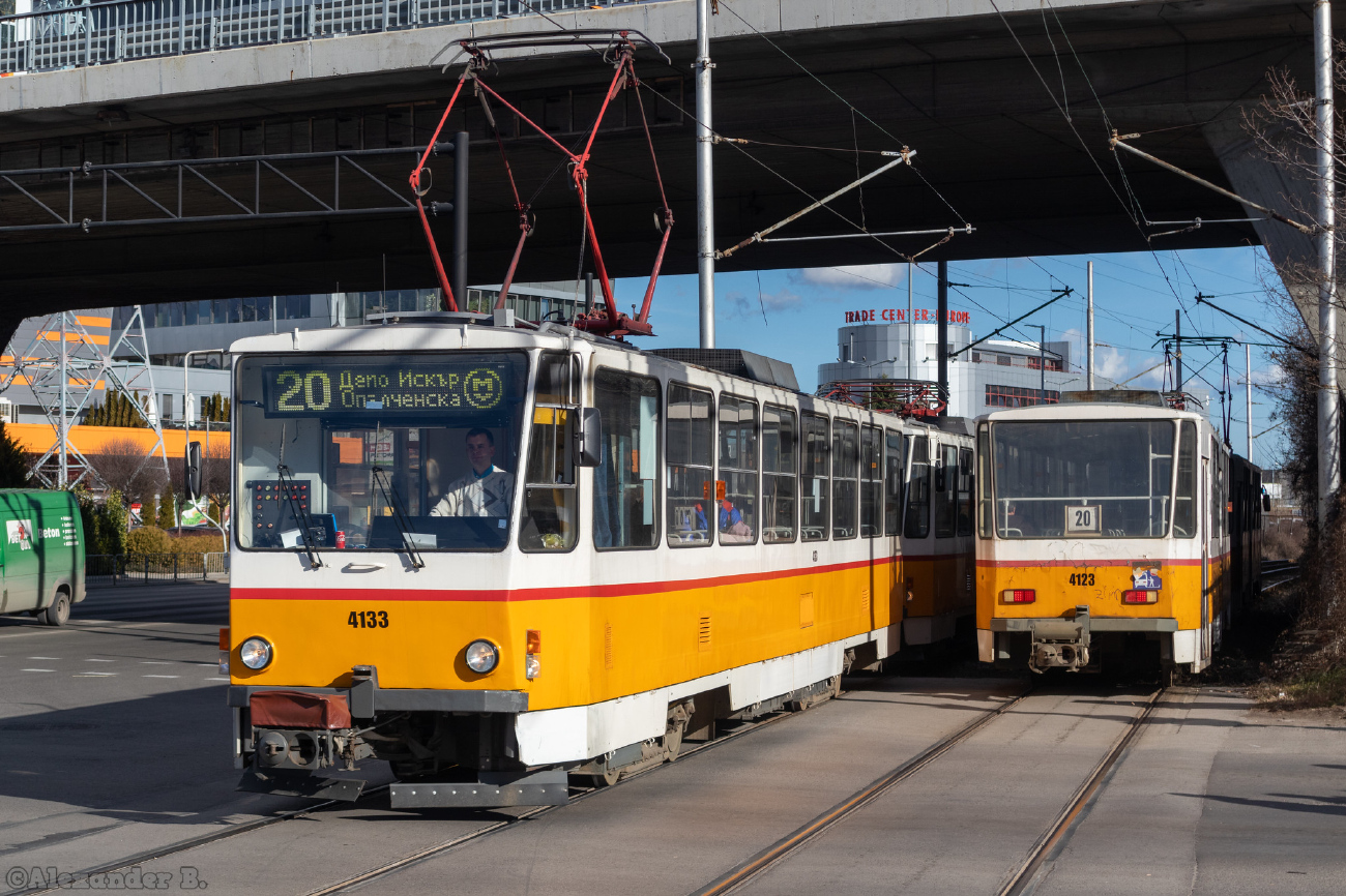 Sofia, Tatra T6B5B č. 4133; Sofia, Tatra T6B5B č. 4123