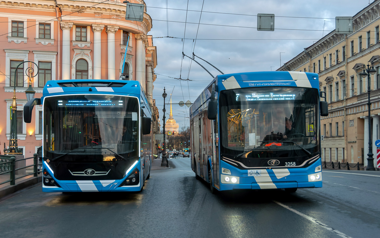 Санкт-Петербург, ПКТС-6281.01 «Адмирал» № зав.441; Санкт-Петербург, ПКТС-6281.00 «Адмирал» № 3258; Санкт-Петербург — Обкатка троллейбуса ПКТС-6281.01 «Адмирал» — весна 2025