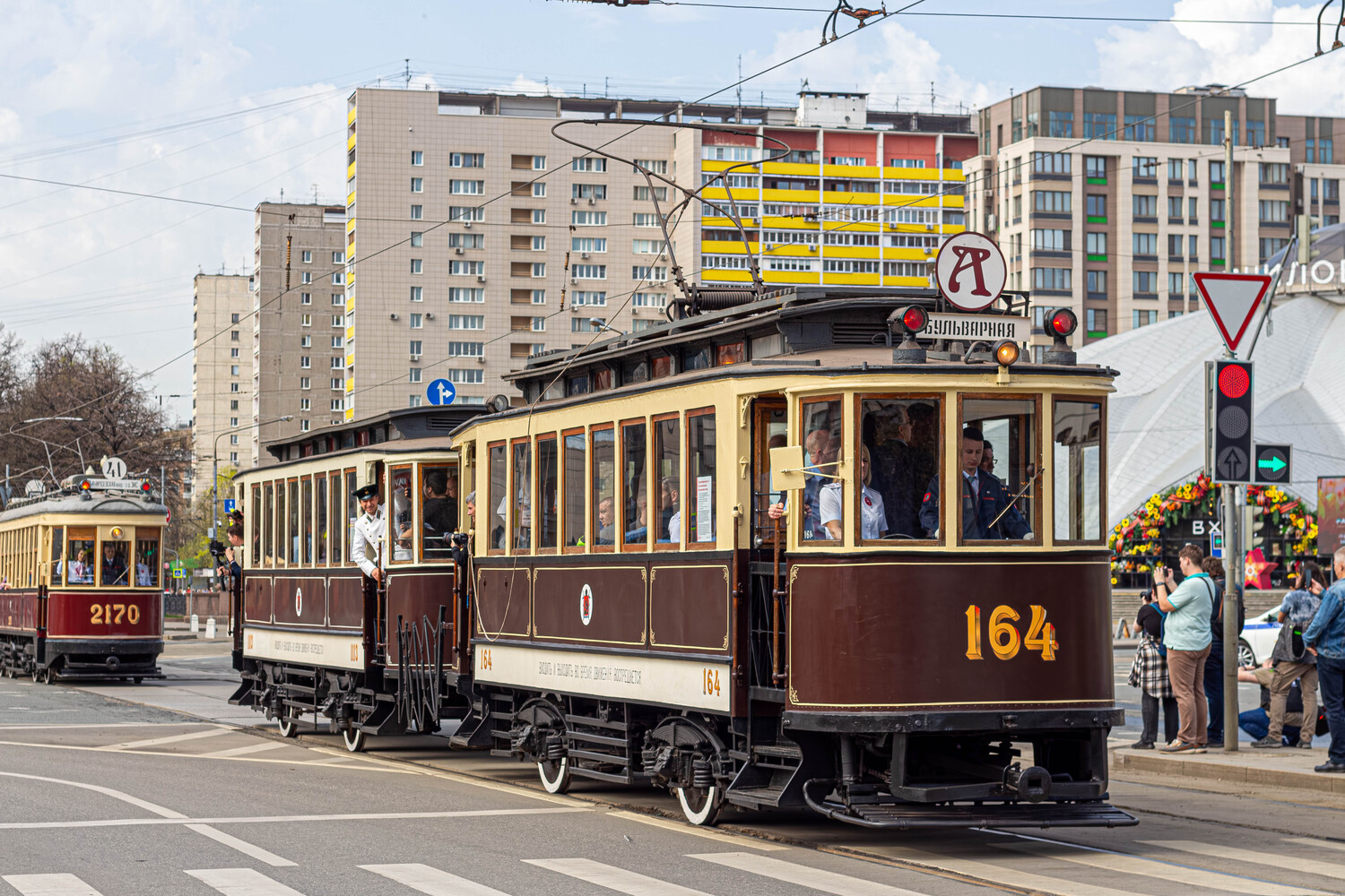 Москва, Ф (Мытищинский) № 164; Москва — Празднование 126-летия Московского трамвая (репетиция парада 02.04.2025, парад и выставка трамваев 19.04.2025)