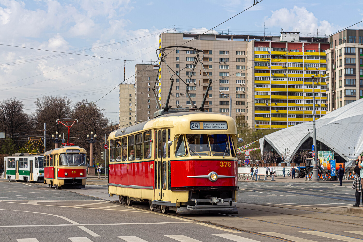 Москва, Tatra T2SU № 378; Москва — Празднование 126-летия Московского трамвая (репетиция парада 02.04.2025, парад и выставка трамваев 19.04.2025)