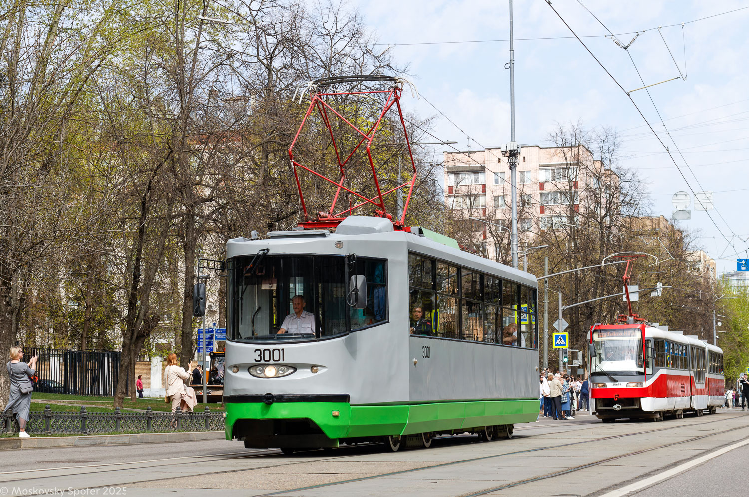 Москва, 71-135 (ЛМ-2000) № 3001; Москва — Празднование 126-летия Московского трамвая (репетиция парада 02.04.2025, парад и выставка трамваев 19.04.2025)