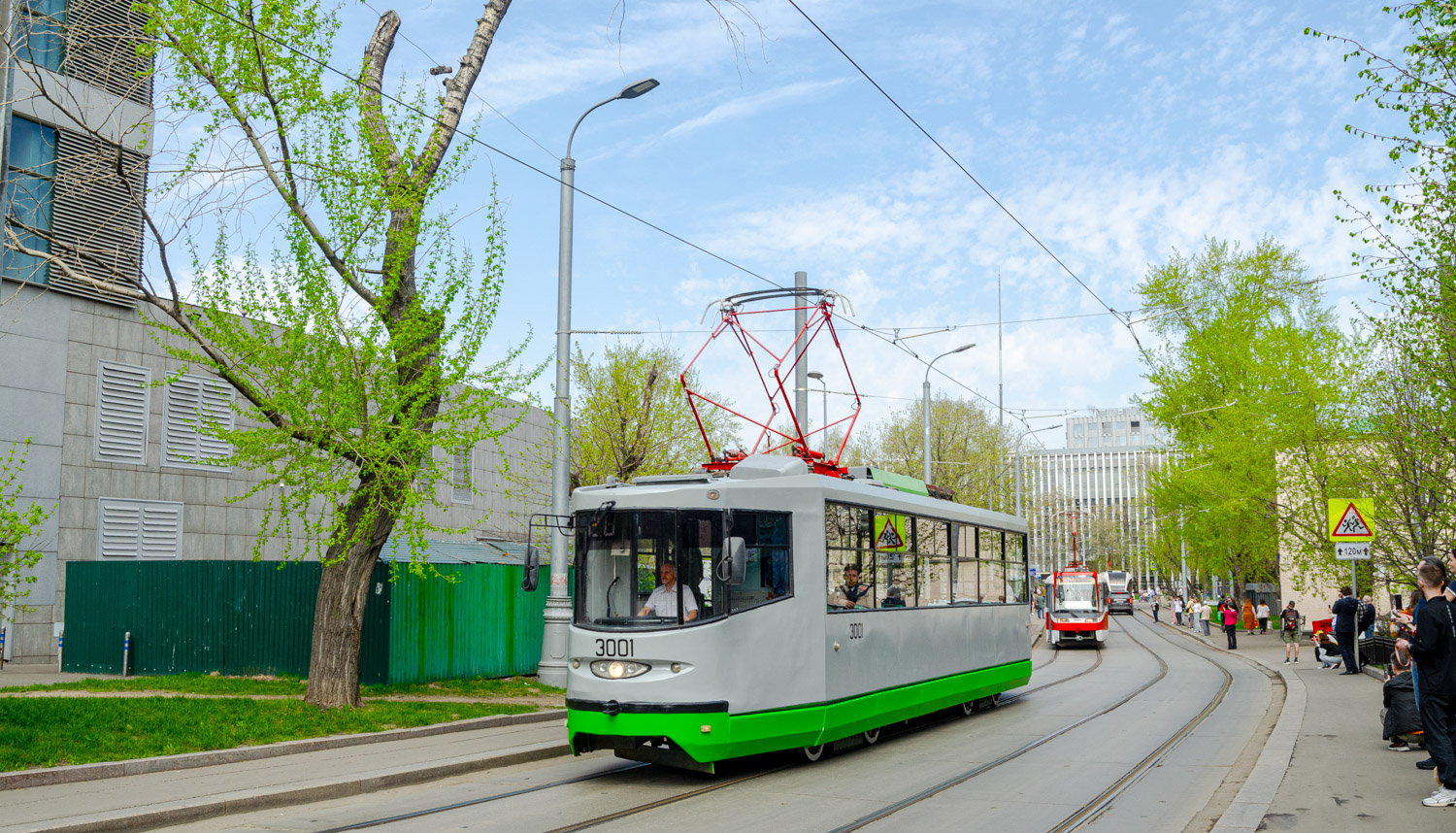 Moskau, 71-135 (LM-2000) Nr. 3001; Moskau — Celebration of the 126th anniversary of the Moscow Tram (rehearsal of the parade on 04/02/2025, parade and exhibition of trams on 04/19/2025)