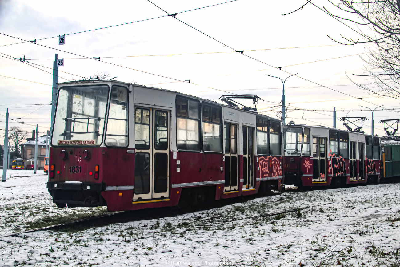 Lodz, Adtranz GT6M-ZR č. 2493; Lodz, Konstal 805Na č. 1831