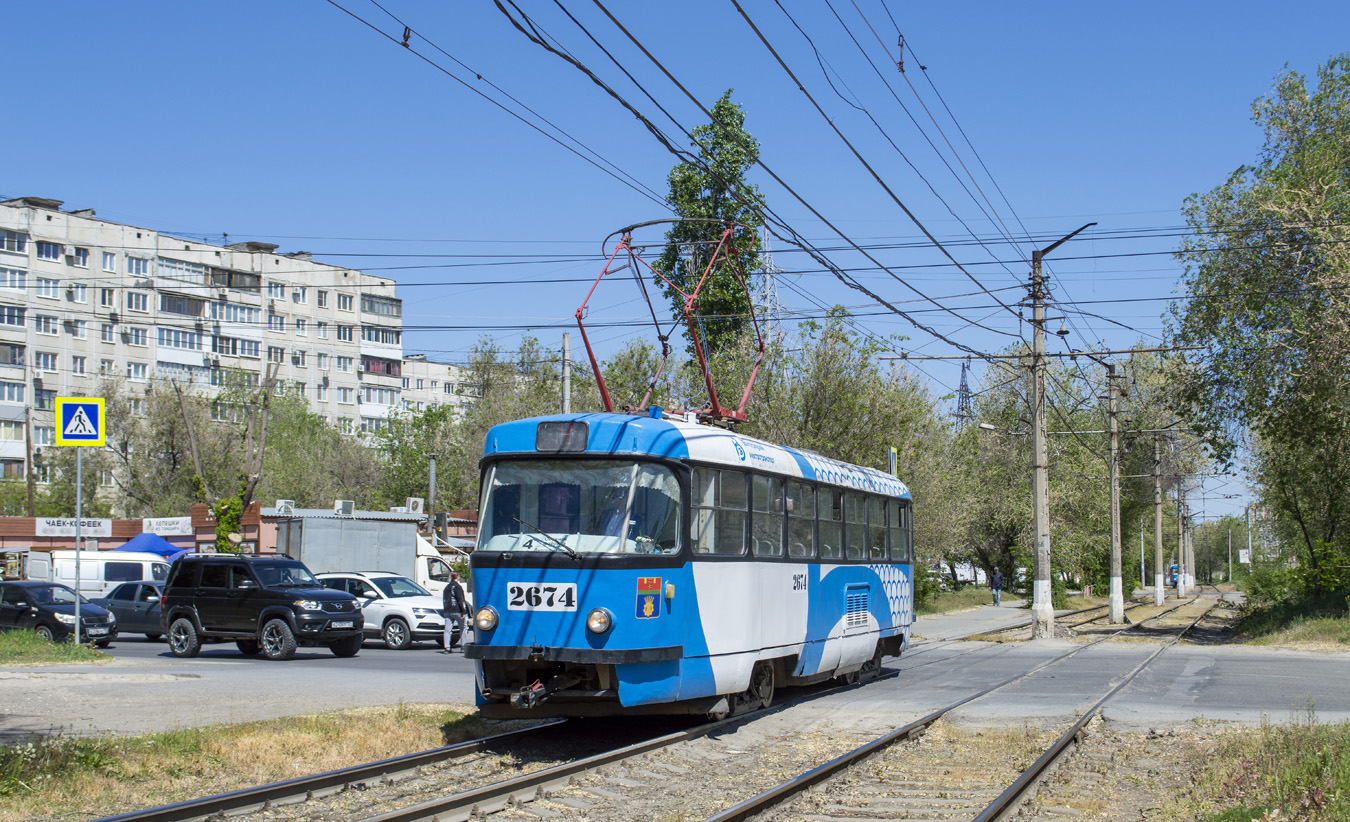 Волгоград, Tatra T3SU (двухдверная) № 2674