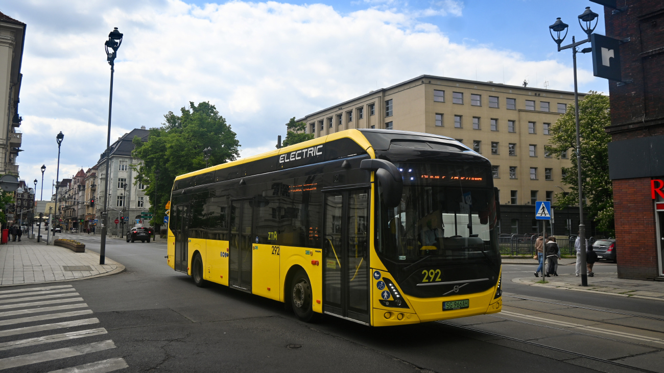 Верхнесилезская агломерация, Volvo 7900E № 292; Верхнесилезская агломерация — Закрытые трамвайные линии; Верхнесилезская агломерация — Трамвайная сеть в Гливицах (26.08.1894 — 31.08.2009)